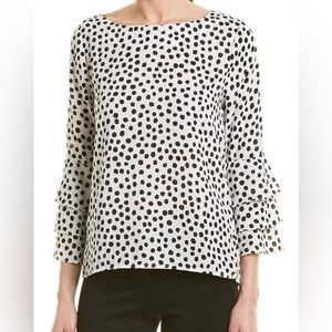 Nicole Miller New York Women's Long Sleeve Ruffle Blouse